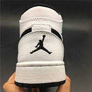 Air Jordan 1 Retro Mid White Black Hyper Jade (GS) 554725-122  - 6