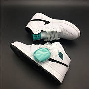 Air Jordan 1 Retro Mid White Black Hyper Jade (GS) 554725-122  - 5