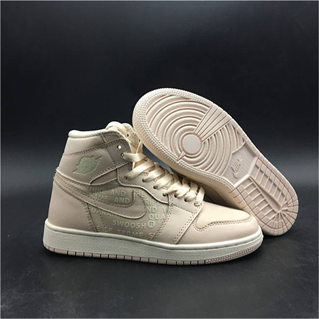 Air Jordan 1 New Colorway OFF-WHITE Pink Satin Crossover Original Leather Uppe 575441-801 - 1