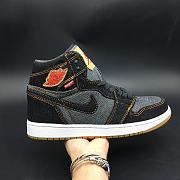 Levi’s x Air Jordan 1 Black Denim-Sail-Game Red - 2