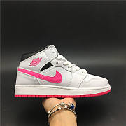 Air Jordan 1 Mid White Black Hyper Pink (GS) 555112-106 - 3