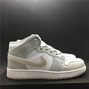 Air Jordan 1 Mid GS Grey Fog/Deadly Pink 555112-012  - 6