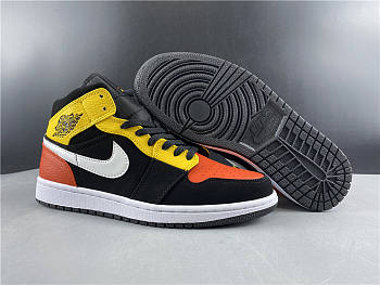 Air Jordan 1 Mid Black Amarillo Orange 852542-087