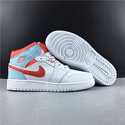 Air Jordan 1 Mid White Topaz Mist (GS) 555112-104 - 1