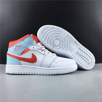 Air Jordan 1 Mid White Topaz Mist (GS) 555112-104