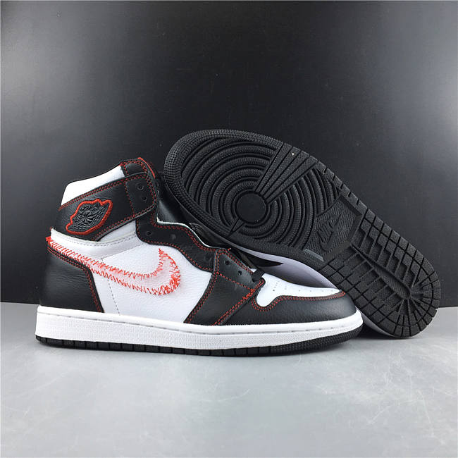 Air Jordan 1 Retro High Defiant White Black Gym Red CD6579-071 - 1