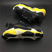 Balenciaga Black Triple S Black Yellow Sneakers - 3