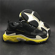 Balenciaga Black Triple S Black Yellow Sneakers - 4