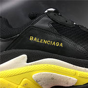 Balenciaga Black Triple S Black Yellow Sneakers - 5