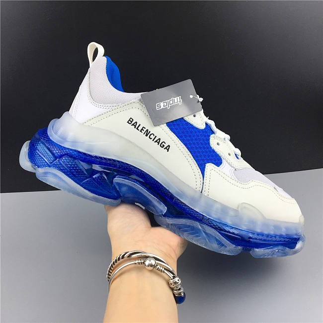 Balenciaga Triple S Clear Sole White Blue 541624 W09E1 1772 - 1