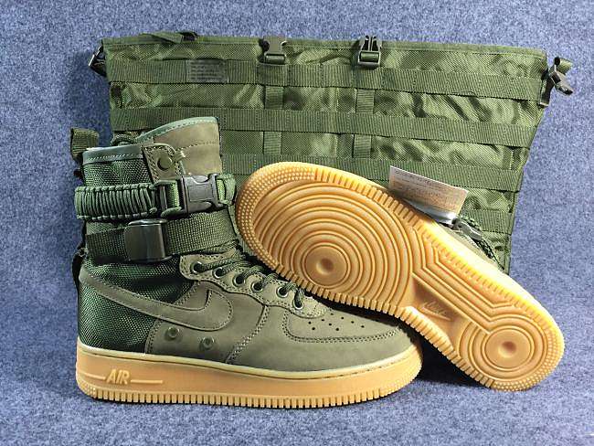 Nike Air Force Boots BlackGum Olive Green Brown 859202-339 - 1