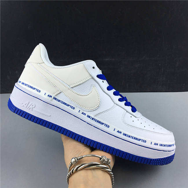 Nike Air Force 1 QS White&Black Racer and Blue CQ0494-100 - 1