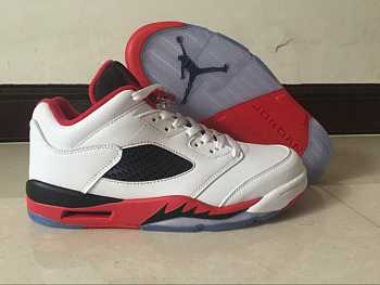 Air Jordan 5 white black red