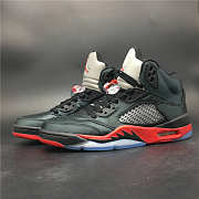 Air Jordan 5 black red satin - 1