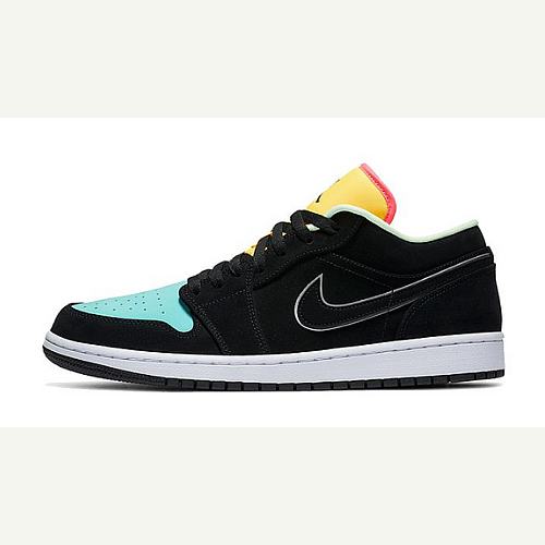 Air Jordan 1 Low Black Aurora Green Laser Orange CK3022-013 - 1