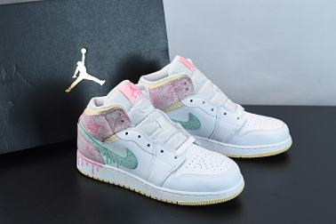 Air Jordan 1 Mid Paint Drip (GS) DD1666-100 - 1