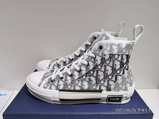 B23 HIGH-TOP White and Black Dior Oblique Canvas 3SH118YJP_H069 - 1