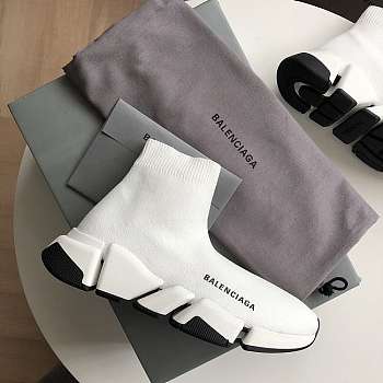 Balenciaga Speed 2.0 White Black 617239 W1702 9014