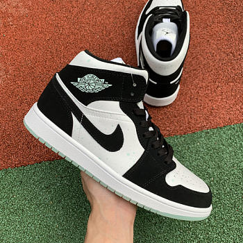 Air Jordan 1 Mid White Black Teal Tint (GS) BQ6931-103