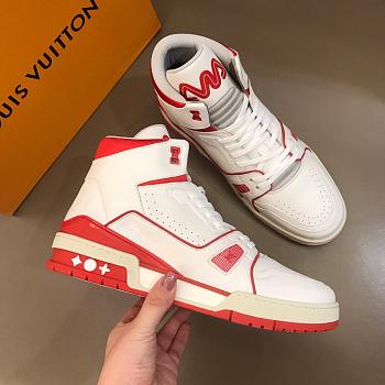 Louis Vuitton LV Trainer Sneaker Mid White Red 1A54IA