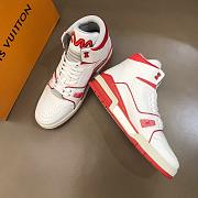 Louis Vuitton LV Trainer Sneaker Mid White Red 1A54IA - 3