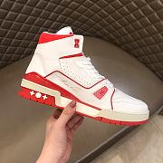 Louis Vuitton LV Trainer Sneaker Mid White Red 1A54IA - 4