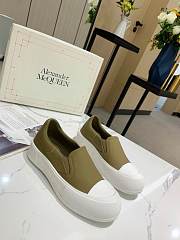 Alexander McQueen Deck Skate Plimsoll Lace-Up White Khaki 654594W4PQ13227 - 2