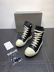 RICK OWENS SS22 FOGACHINE SNEAKERS IN FULL GRAIN CALF LEATHER - 2