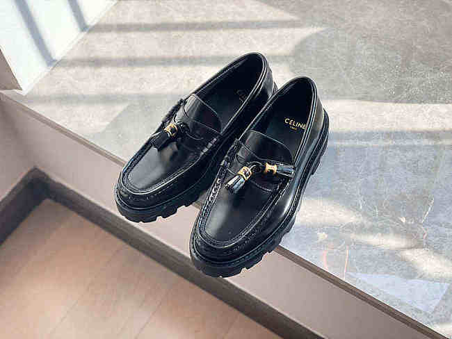 CELINE MARGARET LOAFER WITH TASSELS IN POLISHED BULL BLACK - 1