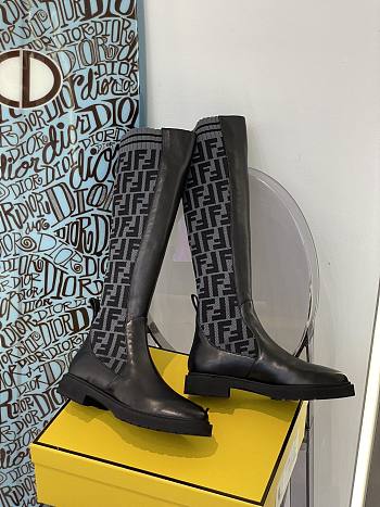 ROCKOKO Black leather ankle boots with stretch fabric 8W6789A3GXF1D0I