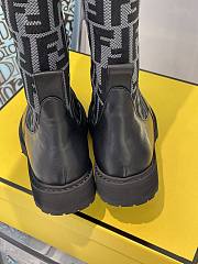 ROCKOKO Black leather ankle boots with stretch fabric 8W6789A3GXF1D0I - 5