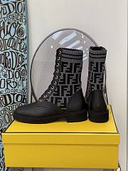 ROCKOKO Black leather biker boots with stretch fabric 8T6780A8C7F1D0I - 5