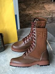 ROCKOKO Brown leather biker boots with stretch fabric 8T6780AGE5F1EUW - 5