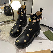 X4BAL Gucci Star And Bee Embroidered Boots - 4