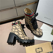 Gucci Beige Wool GG Ankle Boots Black - 2