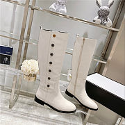 GUCCI Calfskin Buttons Lifford Knee High Boots White - 2