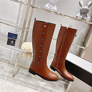 GUCCI Calfskin Buttons Lifford Knee High Boots Brown - 4