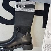 D-MAJOR BOOT Black and White Technical Fabric and Black Calfskin KCI611SCN_S52X - 2