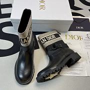 D-MAJOR ANKLE BOOT Black and White Technical Fabric and Black Calfskin KCI676SCN_S52X - 1