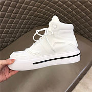 Prada Macro Re-Nylon and brushed leather high-top sneakers - White - 2