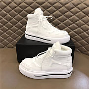 Prada Macro Re-Nylon and brushed leather high-top sneakers - White - 5