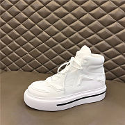 Prada Macro Re-Nylon and brushed leather high-top sneakers - White - 6