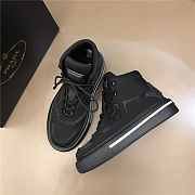 Prada Macro Re-Nylon and brushed leather high-top sneakers - Black - 6