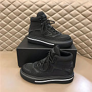 Prada Macro Re-Nylon and brushed leather high-top sneakers - Black - 2