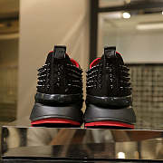 Christian Louboutin Black Spike Sock Leather Sneakers - 6