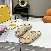 Fendi Beige raffia slides 8X8085AEH0F1D1M - 6