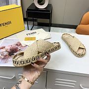 Fendi Beige raffia slides 8X8085AEH0F1D1M - 5