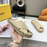 Fendi Beige raffia slides 8X8085AEH0F1D1M - 4