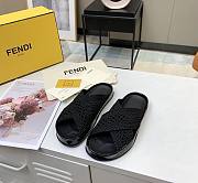 Fendi Black stretch lace slides 8X8088AEH5F0ABB - 6