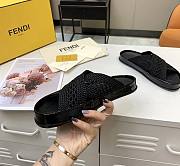 Fendi Black stretch lace slides 8X8088AEH5F0ABB - 4